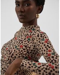 Accessorize - Animal Print Mesh Long Sleeve Top - Lyst