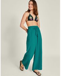 Accessorize - Women's Crinkle Beach Trousers Teal - Lyst