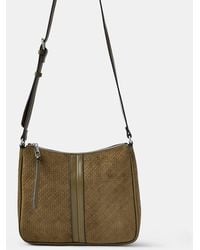 Accessorize - Embossed Faux Suede Crossbody Bag - Lyst