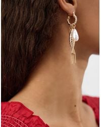 Accessorize - Fish Charm Twisted Huggie Hoop Earrings - Lyst