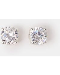 Accessorize - Sterling Round Cut Stud Earrings - Lyst