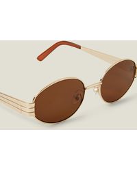 Accessorize - Oval Metal Sunglasses - Lyst