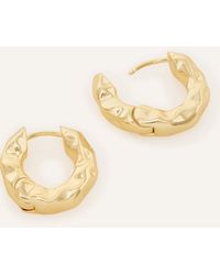 Accessorize - Women's Gold-plated Brass 14ct Chubby Molten Hoop Earrings - Lyst