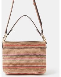 Accessorize - Woven Stripe Raffia Crossbody Bag - Lyst