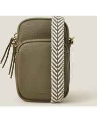 Accessorize - Zip Leather Webbing Strap Phone Bag - Lyst