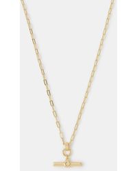 Accessorize - 14Ct-Plated T-Bar Pendant Necklace - Lyst
