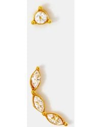 Accessorize - 2-Pack 14Ct-Plated Surgical Steel Diamanté Flatback Earrings - Lyst