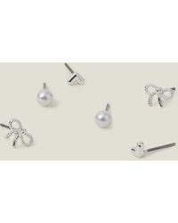 Accessorize - 3-Pack Bow Stud Earrings - Lyst
