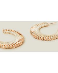Accessorize - Gold Threaded Fan Hoop Earrings - Lyst