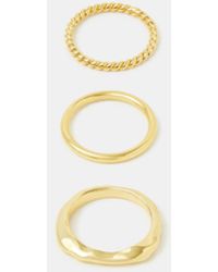 Accessorize - 3-Pack 14Ct-Plated Mixed Rings - Lyst