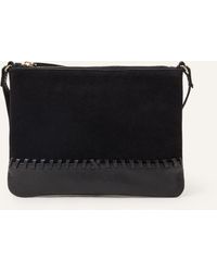 Accessorize - Women's Leather Stitch Detail Cross-body Bag Black - Lyst