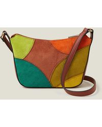 Accessorize - Women's Green/brown Patchwork Cross-body Bag - Lyst