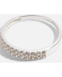 Accessorize - Women's White St Crystal 925 Sterling Silver Bling Encrusted Band Ring - Lyst