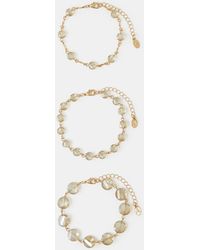 Accessorize - 3-Pack Beaded Chain Bracelets - Lyst