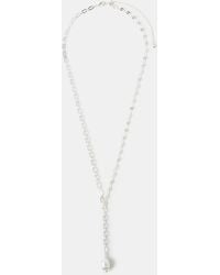 Accessorize - Sterling-Plated Pearl Lariat Necklace - Lyst
