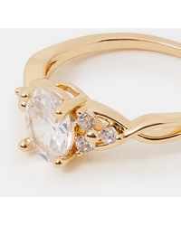 Accessorize - Cubic Zirconia Twist Engagement Ring - Lyst