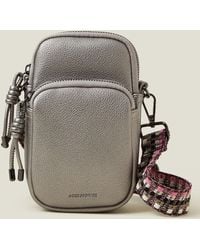Accessorize - Women's Grey Webbing Strap Phone Bag - Lyst