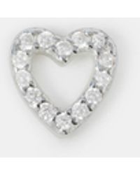 Accessorize - Sterling Heart Flatback Stud - Lyst