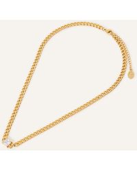 Accessorize - Women's Gold Stainless Steel Square Cut Crystal Chain Necklace - Lyst