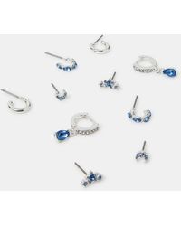 Accessorize - 5-Pack Diamanté Gem Stud & Hoop Earrings - Lyst