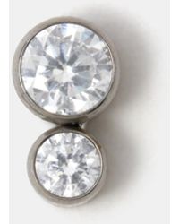 Accessorize - Titanium Stone Drop Flatback Stud - Lyst
