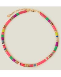 Accessorize - Women's Gold Beaded Disc Necklace - Lyst