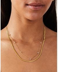 Accessorize - 14Ct-Plated Diamanté Omega Layered Necklace - Lyst