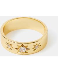 Accessorize - 14Ct-Plated Star Band Ring - Lyst