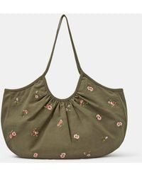 Accessorize - Oversized Floral Embroidered Shoulder Bag - Lyst