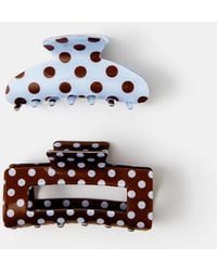 Accessorize - 2-Pack Polka Dot Claw Clips - Lyst