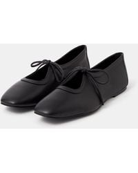 Accessorize - Tie Leather Ballet Flats - Lyst