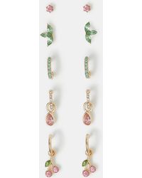 Accessorize - 5-Pack Cherry Stud & Hoop Earrings - Lyst