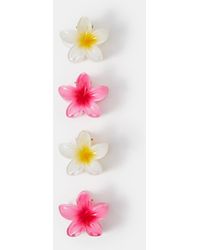 Accessorize - 4-Pack Mini Tropical Flower Claw Clips - Lyst