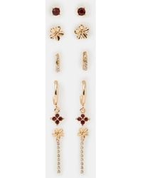 Accessorize - 5-Pack Flower Stud & Hoop Earrings - Lyst