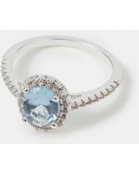 Accessorize - Cubic Zirconia Halo Engagement Ring - Lyst