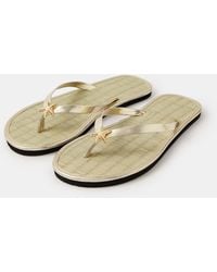 Accessorize - Starfish Metallic Seagrass Flip Flops - Lyst