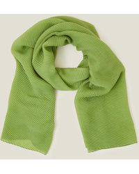 Accessorize - Lightweight Pleated Scarf Green - Lyst
