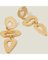 Accessorize - Women's Gold Statement Molten Earrings - Lyst