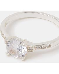 Accessorize - Sterling Cubic Zirconia Engagement Ring - Lyst