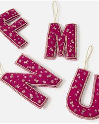 Accessorize Embellished Initial Hanging Decoration Pink