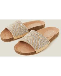 Accessorize - Women's Beaded Sparkle Sliders Gold - Lyst