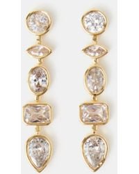 Accessorize - 14Ct-Plated Gemstone Drop Earrings - Lyst