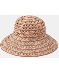 Accessorize - Woven Stripe Straw Bucket Hat - Lyst