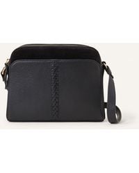 Accessorize - Women's Leather Double Zip Cross-body Bag Black - Lyst
