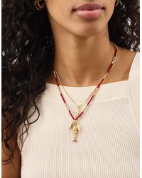 Accessorize - 2-Pack Sardine Charm Bead Necklaces - Lyst