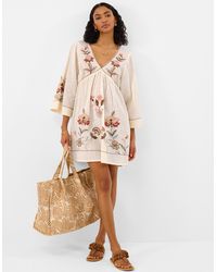 Accessorize - Floral Embroidered Mini Kaftan - Lyst