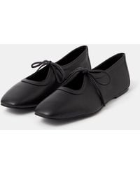 Accessorize - Tie Leather Ballet Flats - Lyst