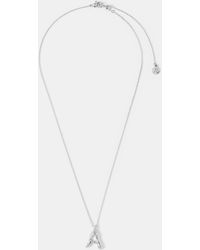 Accessorize - Sterling-Plated Molten Initial Pendant Necklace - Lyst