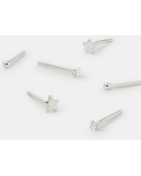 Accessorize - 3-Pack Sterling Star Stud Earrings - Lyst