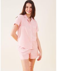 Accessorize - Women's Seersucker Stripe Short Pyjama Set Orange - Lyst